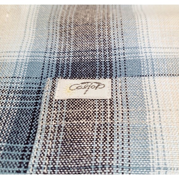 CAL TOP Royal Blue White Gray Shirt Plaid Old School Flannel Type NWOT - Picture 7 of 8